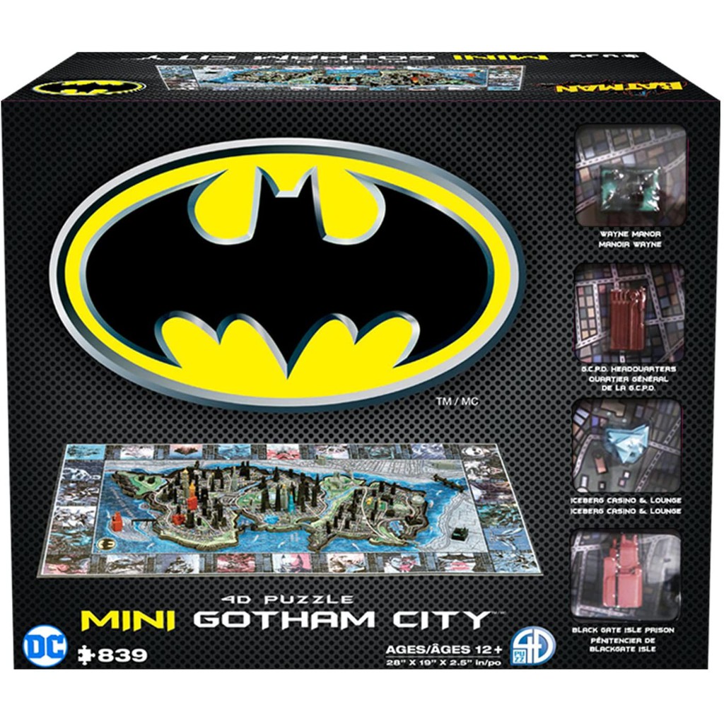 【現貨在台】正版美國4D Cityscape 迷你版 蝙蝠俠 高譚市立體地圖 839片 立體拼圖