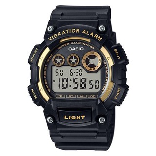 【CASIO】震動提示潮流電子錶-黑X金(W-735H-1A2)正版宏崑公司貨