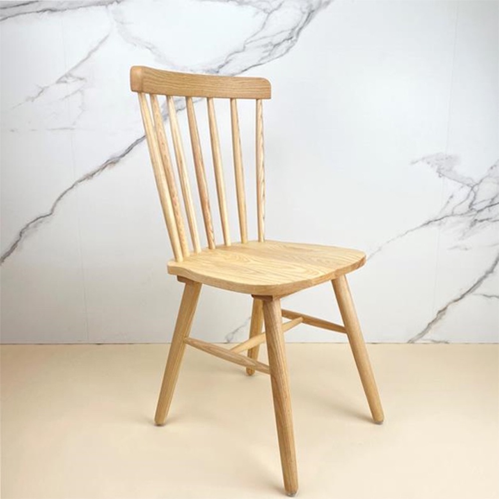 北歐風 全實木 餐椅 簡約  溫莎椅 人體工學椅座 屁股凹槽 手工製