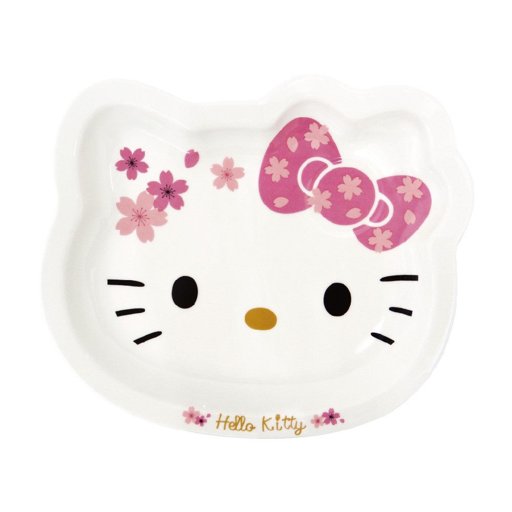 【Sanrio三麗鷗】Hello Kitty 造型陶瓷盤-櫻花(26x22x2.7cm)