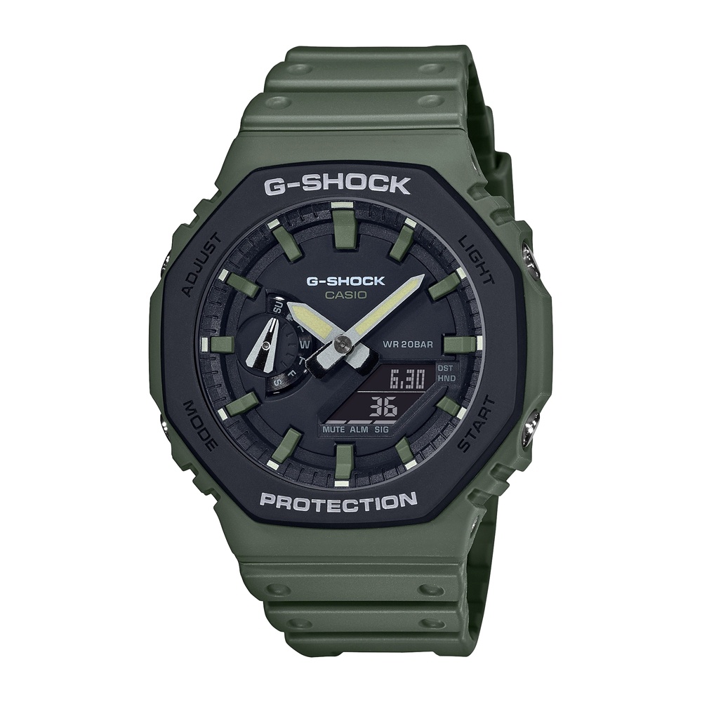 CASIO卡西歐  G-SHOCK農家橡樹 深綠色電子錶男錶 風格 GA-2110SU-3A