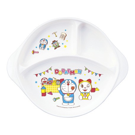 大賀屋 日本製 哆啦A夢 盤子 餐盤 塑膠盤 兒童餐具 蛋糕盤 餐具 水果盤 點心盤 小叮噹 正版 J00019447
