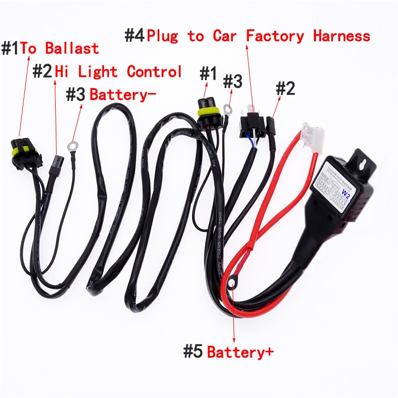 氙氣燈泡線束插座連接伸縮燈控制線組替換光束適用於 HID H4 H13 9007 1 件