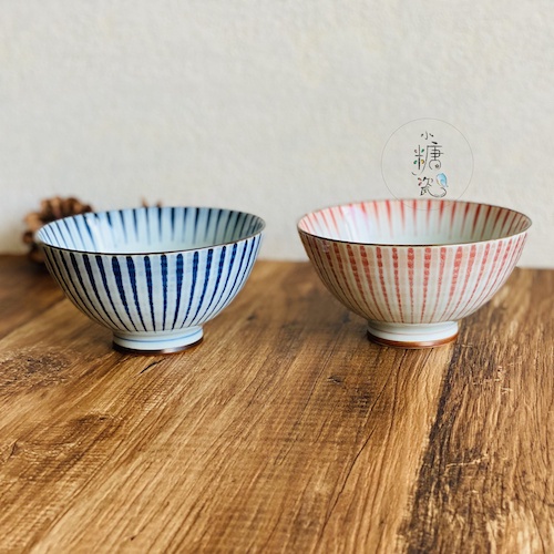 小糖瓷｜日本製 海波十草日式飯碗/茶碗（兩色）