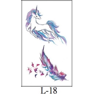 1L1 獨角獸 羽毛 紋身貼紙 表演造型 派對 舞會 能貼在 手機殼 安全帽 汽機車上 磁磚 金屬 玻璃 陶器