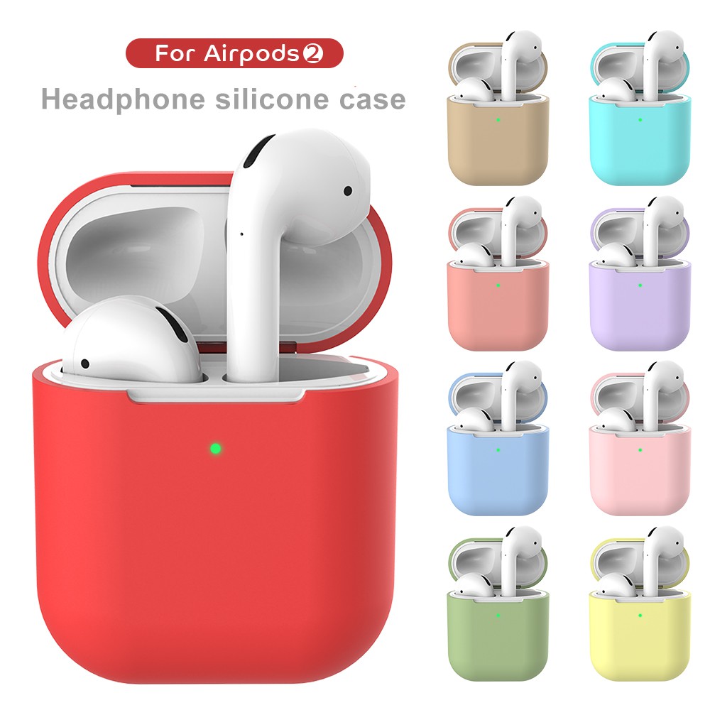 適用於 Apple Airpods 1/2 Pro 3 耳機充電器盒保護器旅館的純純色矽膠防震保護套