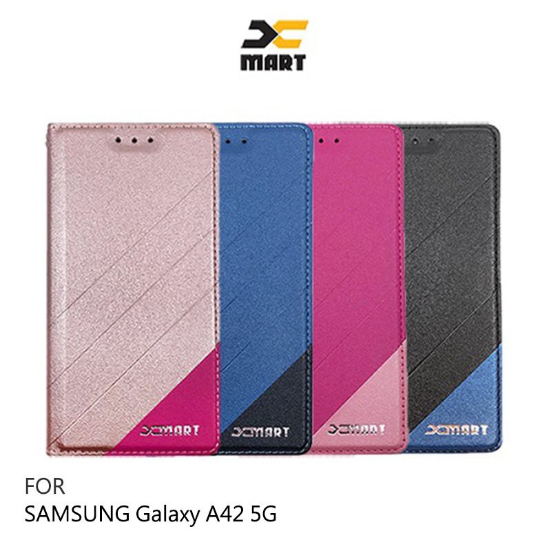 【妮可3C】XMART SAMSUNG Galaxy A42 5G 磨砂皮套 掀蓋 可立 插卡 撞色