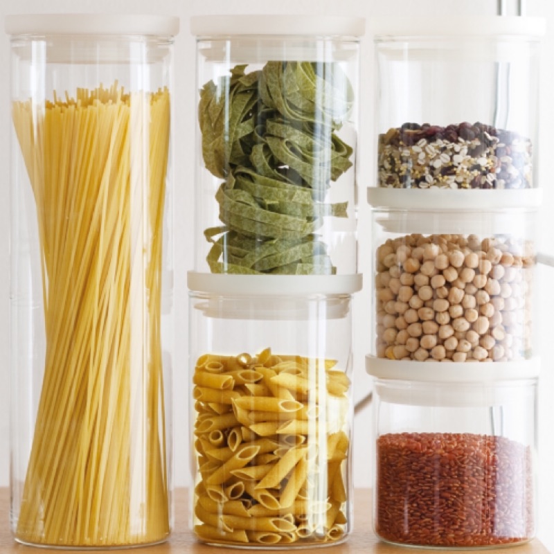 廚房收納藝術 Muji 無印良品 耐熱玻璃圓形保存容器 1800ml 800ml 500ml 3ml 蝦皮購物