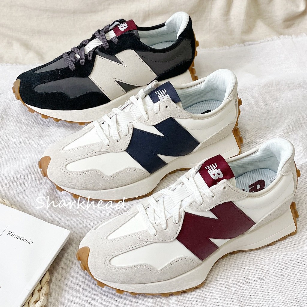 【Sharkhead】現貨 New Balance 327 皮革 深藍 淺灰 灰白 WS327KB WS327KA 酒紅