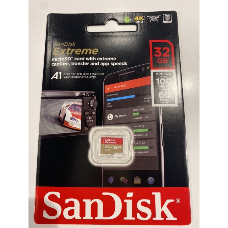 sandisk 32G micro SD卡 A1（記憶卡 小卡）