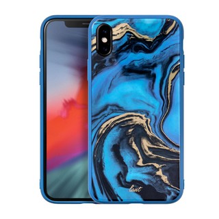 (現貨)LAUT iPhone XR/XS/ Max 礦晶系列鋼化玻璃手機保護殼-藍