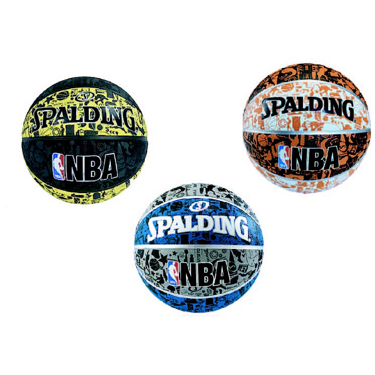 正品公司貨斯伯丁NBA塗鴉系列 籃球#7號(附球針球網)