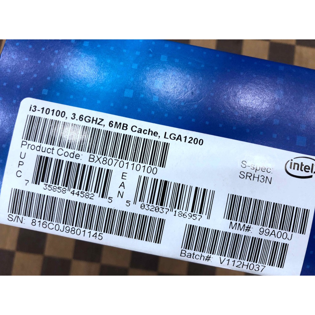 Intel 10代 I3-10100有內顯 4核8緒 處理器(已拆封)