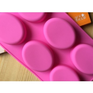 6孔橢圓形矽膠模具 蛋糕模具 手工皂模具