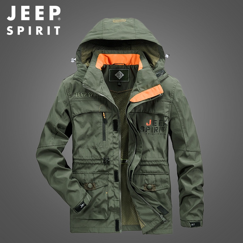 JEEP SPIRIT新款夾克 中年時尚休閒男裝外衣 工裝春秋款外套 H8Z8