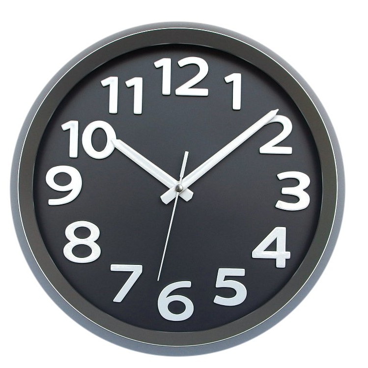 Telesonic/天王星鐘錶 現代時尚立體字鐵灰色時鐘 掛鐘 日本機芯