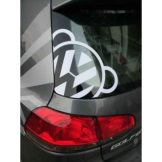 【逸品汽車百貨】福斯 大眾偷窺熊 後窗 後擋 後蓋 貼紙 防水 GOLF 3 4 5 6 LUPO POLO
