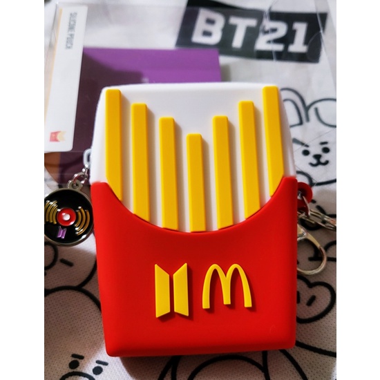 BTS 防彈少年團 x 麥當勞 McDonald's 聯名 薯條零錢包 矽膠萬用小包 僅開盒檢查