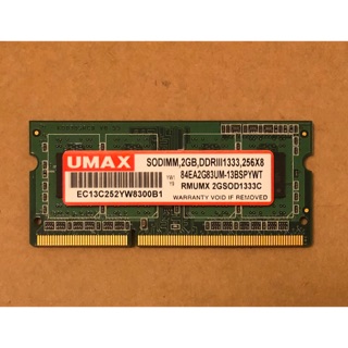 UMAX DDR3-1333 2g 筆記型記憶體