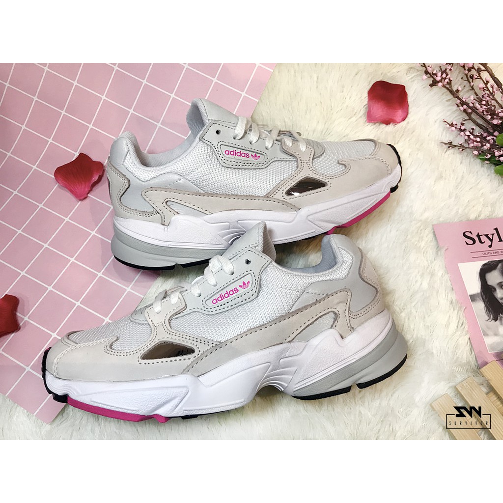 Survivor Adidas Falcon 灰白淡粉韓國限定配色 蝦皮購物