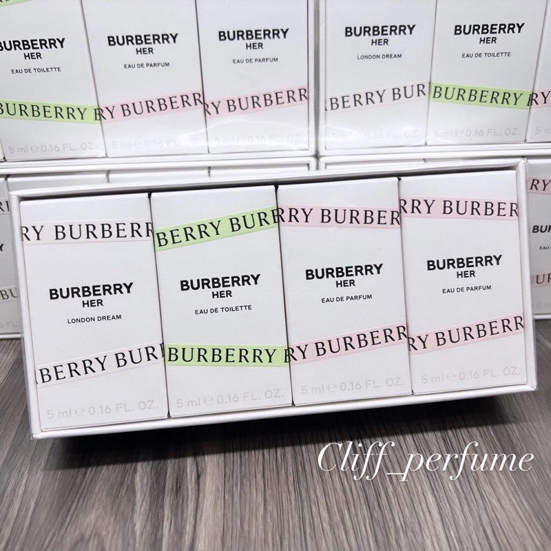 【克里夫香水】Burberry Her 經典女性小香禮盒(5ml*4）