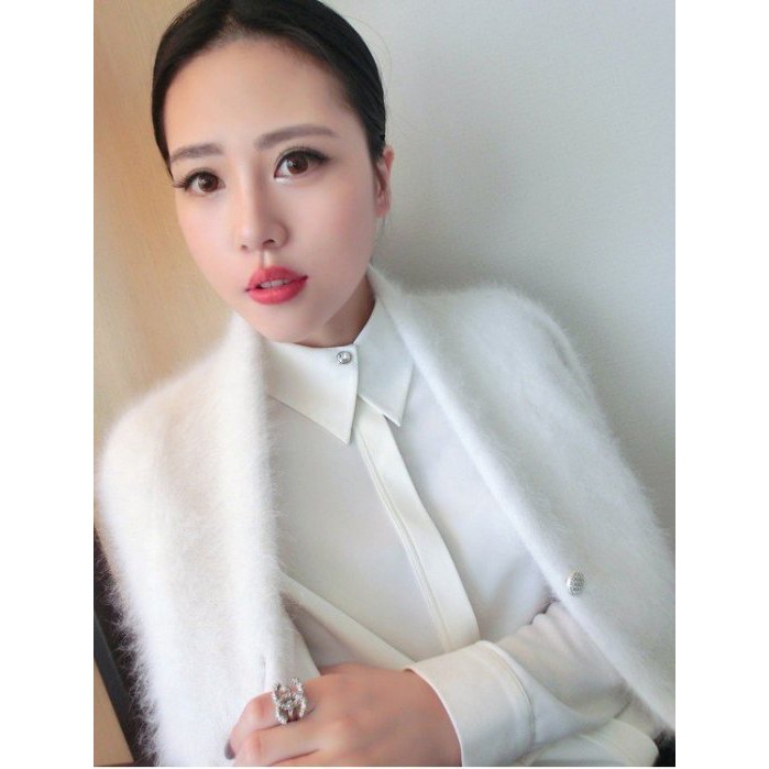 韓國設計師款 優雅氣質百搭鑽石光澤扣襯衫