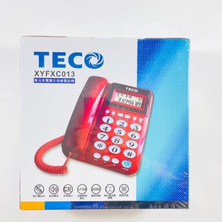 TECO東元 來電顯示有線電話機_紅色 / 鐵灰色 XYFXC013