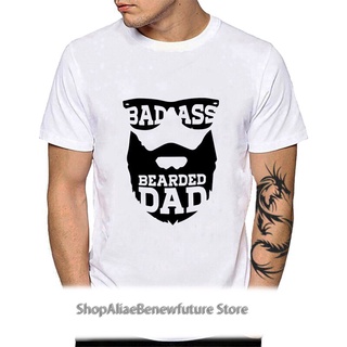 棉質 t 恤 Bad Ass Beard Dad Harajuku Real Men Have Beards Tatoo