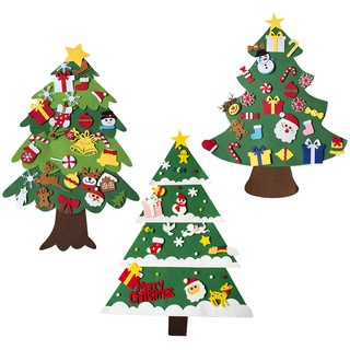 QIDINA 兒童DIY毛氈布掛牆聖誕樹節裝飾品
