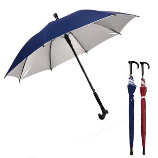 直傘 長傘 手杖長柄 戶外登山防滑拐杖傘/晴雨傘 雨具 遮陽 防曬 晴雨兩用-兩色任選