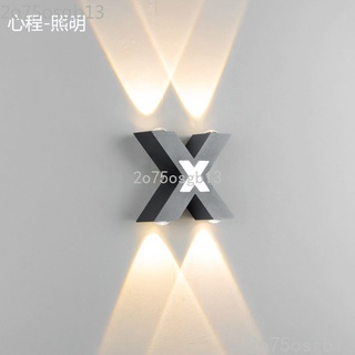 戶外壁燈 防水壁燈 墻壁燈 X型壁燈 LED壁燈 室內外別墅庭院燈 樓梯燈 陽臺走廊燈 創意現代防水牆壁燈 氛圍燈