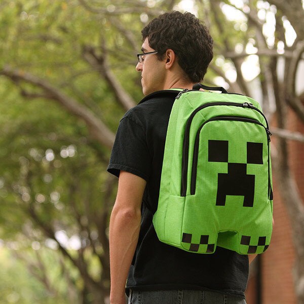 台灣現貨🈶實拍圖當個創世神 Minecraft 官方正品 我的世界 JJ怪 苦力怕 雙肩背包 書包