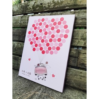 【45x60x厚3cm無框畫+底板】婚禮客製無框畫油畫布 簽名車油畫框 婚禮簽到 簽名板 簽名綢 簽名樹 簽名本