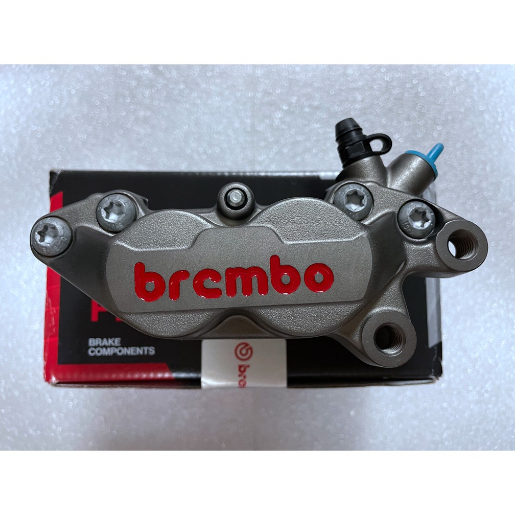  BREMBO 基本對四/卡鉗/單插銷/灰底紅字/鈦底紅字(右邊) 活塞30/34 孔距40mm