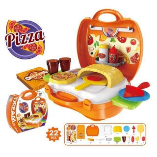 BOWA 比薩玩具手提箱 比薩玩具組 pizza/BOWA 手提箱系列另有醫具 工具箱 恐龍泥彩 化妝箱 【安娜貝爾】