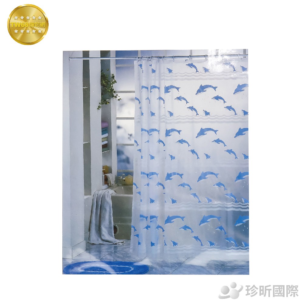 通用型 易安裝浴簾 台灣製 花色圖案隨機 約180cmx180cm 浴簾浴簾【TW68】