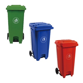 【Lulu】經濟型 腳踏掀蓋二輪托桶 ERB-121 ┃ 拖桶 垃圾桶 回收桶 分類桶 垃圾子車 環保子車 垃圾拖桶