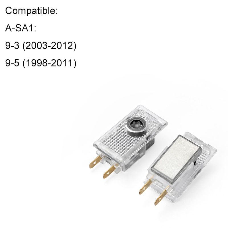 2 件裝車門標誌投影儀,適用於 SAAB 9-3 9-5 系列激光陰影 LED 汽車迎賓燈外部配件