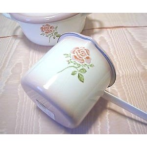 姬の薔薇日本製plan de paris zakka絕版原廠附盒古典玫瑰琺瑯牛奶鍋