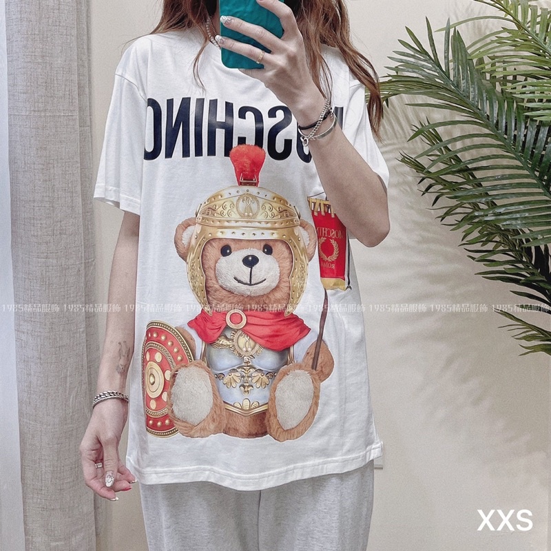 [1985精品服飾]  正品 MOSCHINO  羅馬戰士 泰迪熊 寬版 短袖T恤 男女同款 現貨XXS