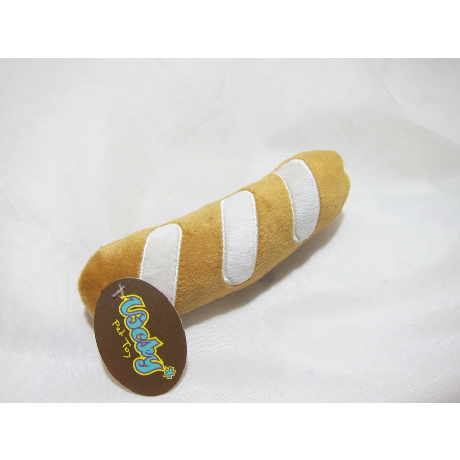 【魯蛋爺收藏品】TOY0299 法國麵包狗絨毛發聲玩具 狗玩具 BB玩具