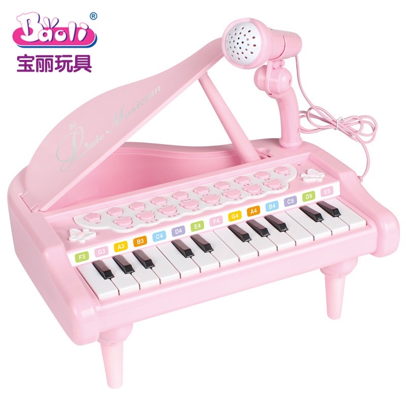 WU玩玩🎀台灣現貨 朗朗之聲 超萌 小鋼琴 兒童電子琴 樂器 玩具 多功能 音樂 迷你 小鋼琴 寶麗Baoli 麥克風