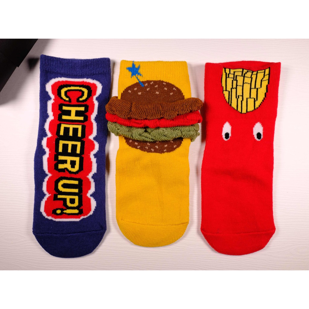 &lt;現貨&gt;漢堡薯條3雙裝童襪 寶寶襪 創意襪 特色襪 可愛襪 caramella