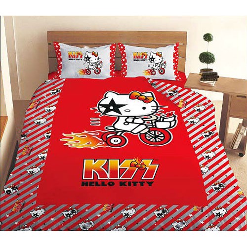 【HELLO KITTY】凱蒂貓我愛KT單人床包組-熱火腳踏車篇399元 台灣製三麗鷗原廠授權 卡通床包 兒童床包 寢具