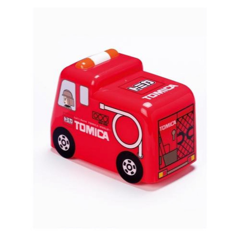 ✔日本進口正品。小汽車 TOMICA 雙層 塑膠 造型 便當盒 消防車 請注意尺寸喔～