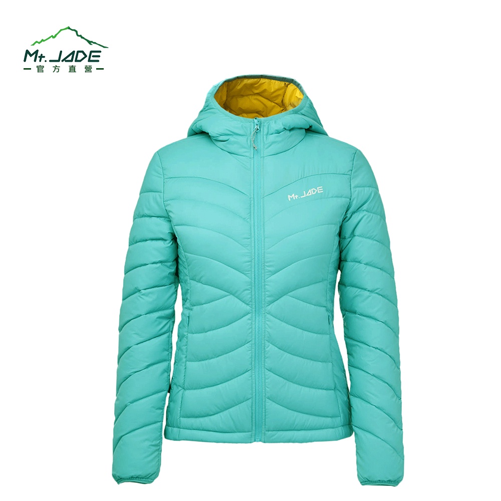 Mt.JADE 女款 Gliese Hoody Helixoft 智慧羽絨外套-蒂芬綠/暖陽黃