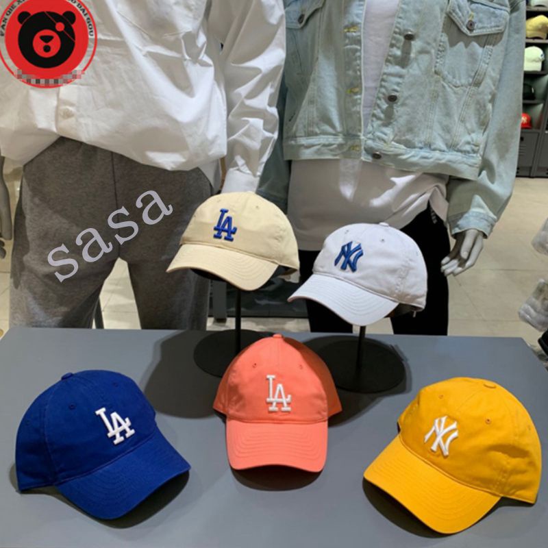7色入 韓國正品代購 MLB帽 大標LOGO LA帽/NY帽 水洗 軟頂 洋基隊老帽 帽子