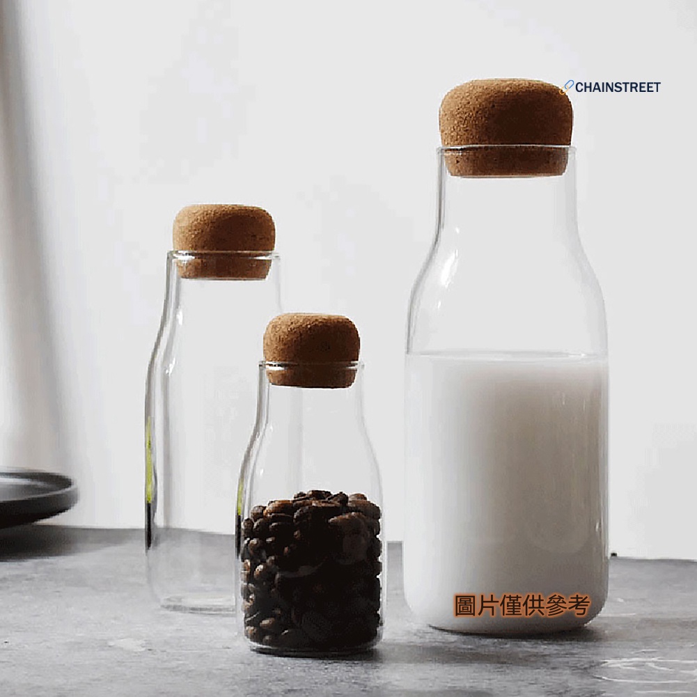 【新品】日式軟木塞玻璃瓶耐熱牛奶果汁咖啡瓶儲物罐密封罐