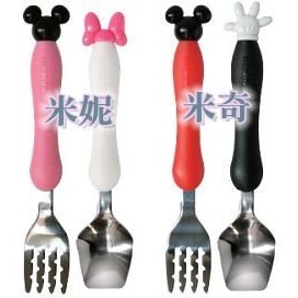 日本EDISON 迪士尼款 嬰幼兒學習餐具組（湯匙＋叉子）