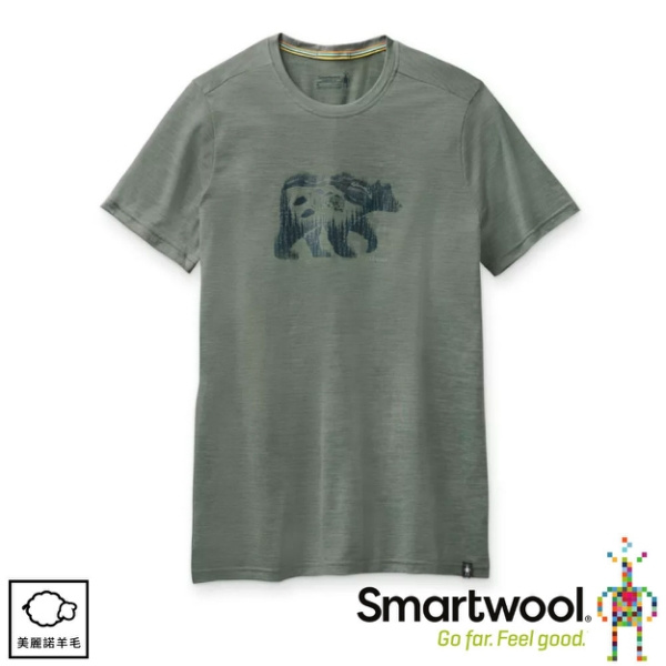 【SmartWool 美國 男 Merino Sport 150  野營與熊T恤《鼠尾草綠》】SW015158/排汗衣